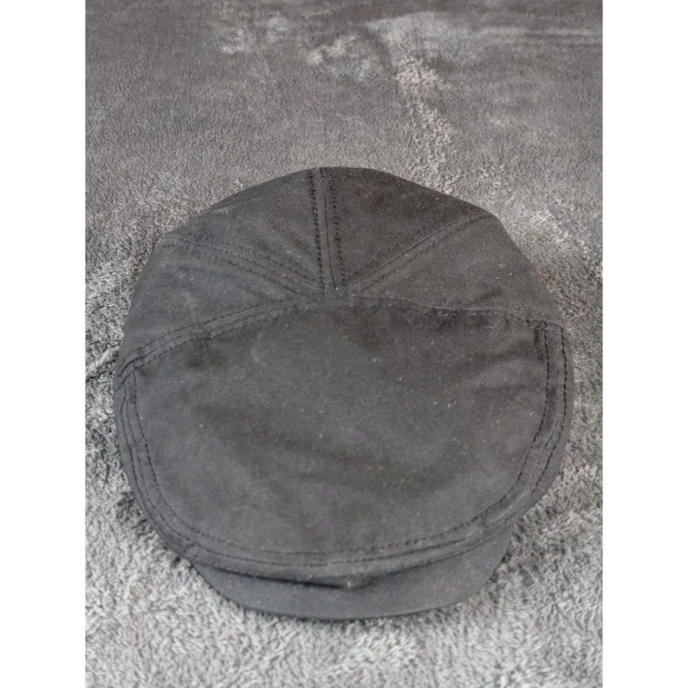 Lee Valley Ireland Waxed Cotton Flat Cap Black‎ Medium Plaid Lined Snap Brim Hat